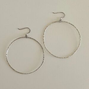 Large drop hoop earrings